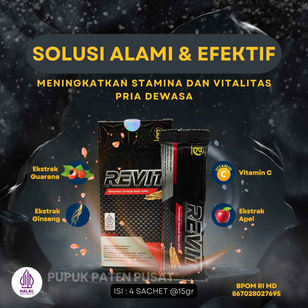 REVIT RENNER 1 BOX ISI 4 SACHET MINUMAN SERBUK RASA APEL KEMASAN TERBARU