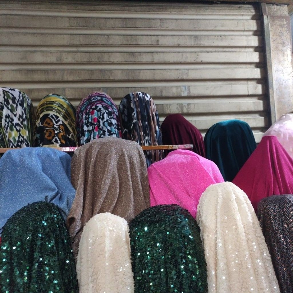 Bahan Kain spandek Metalik