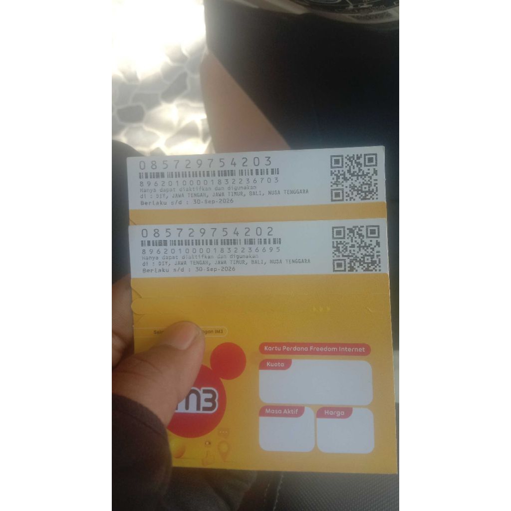 kartu Hifi air three / indosat