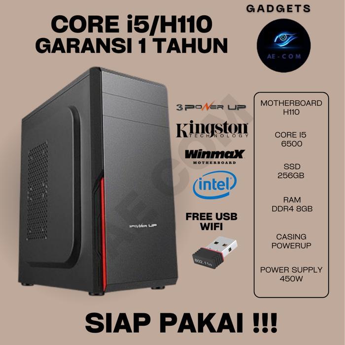 KOMPUTER PC RAKITAN CORE I5/8GB/H110/SSD 256GB