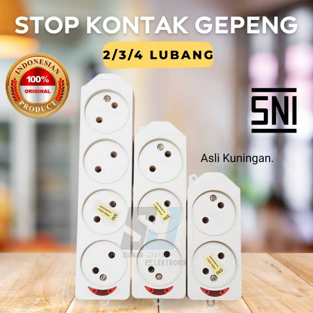 Stop Kontak Gepeng 2/3/4 Lubang / Terminal Kuningan