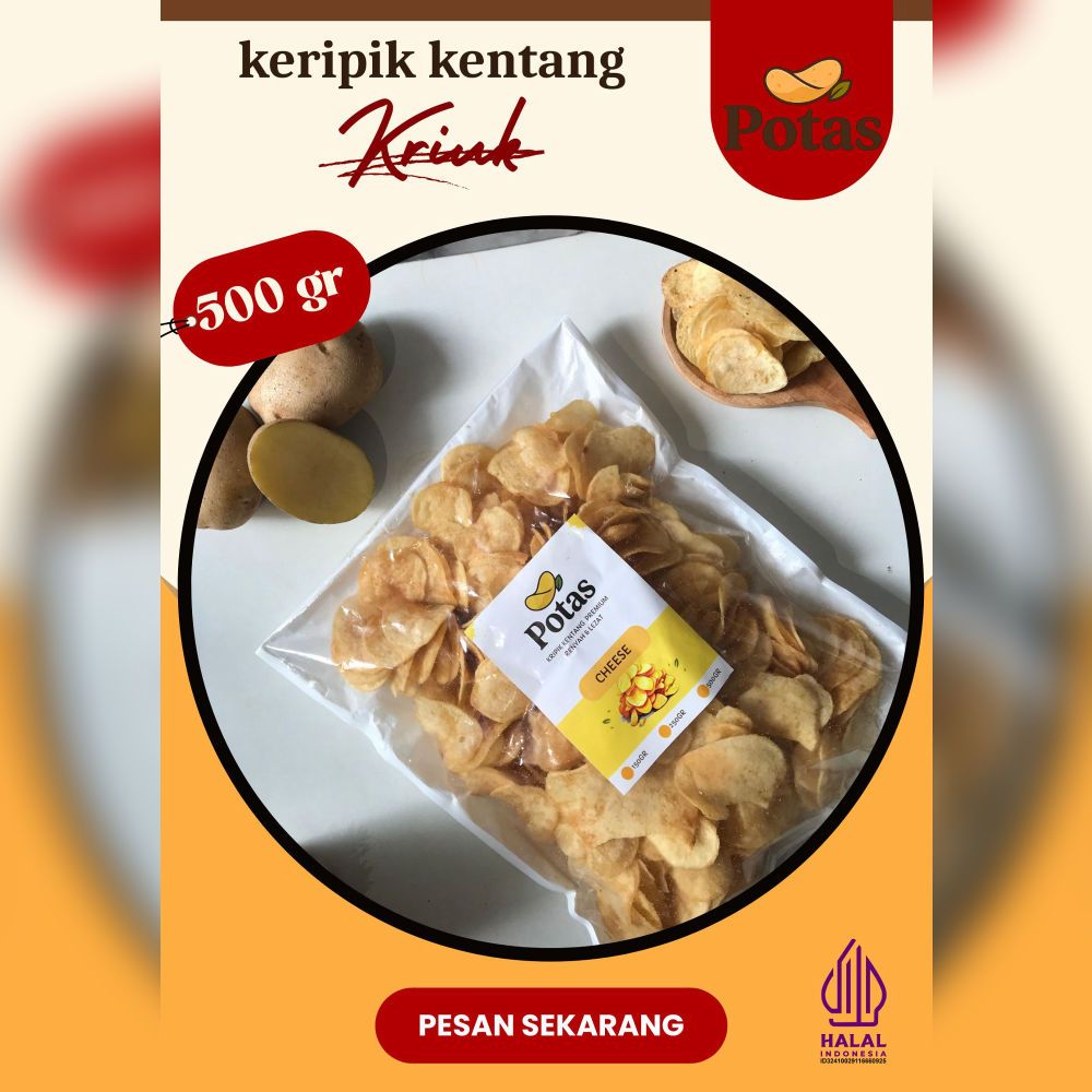Keripik Kentang POTAS 500g Snack Renyah Gurih Nagih