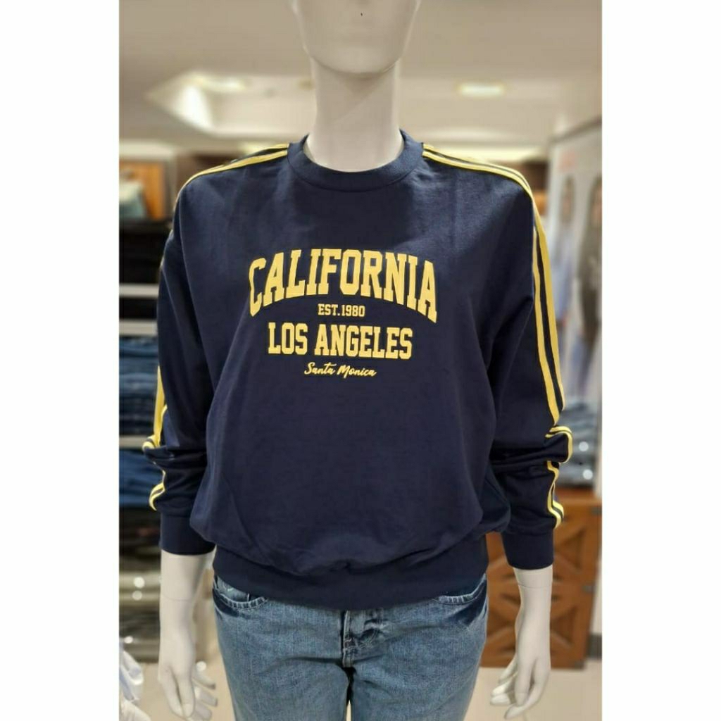 LOGO JEANS Kaos Sweater Navy Model Terbaru Logo Jeans Original