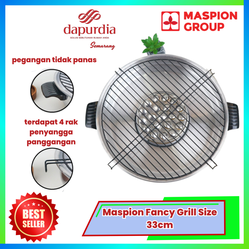 Maspion Panggangan Fancy Grill 33cm | Alat Pemanggang Sate Daging Putar - DMS