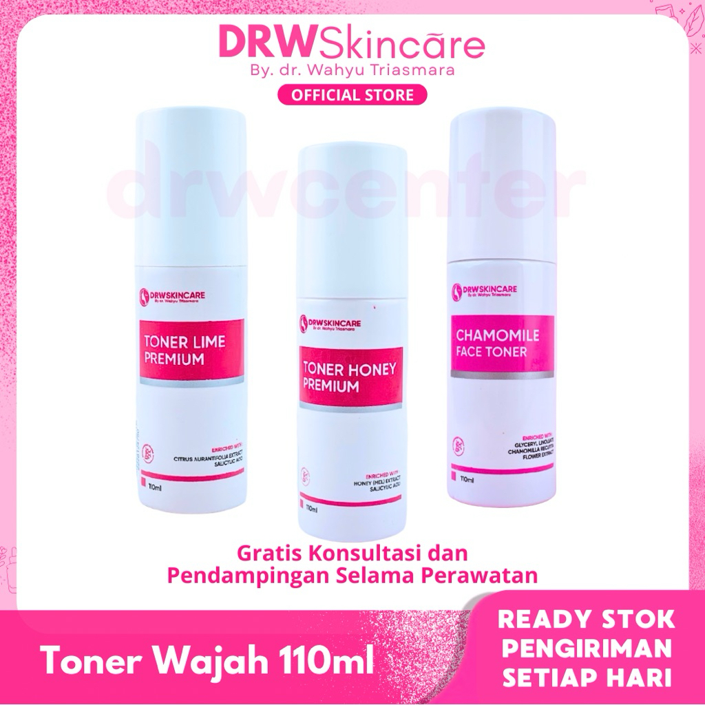 DRW Skincare Toner Wajah Whitening Glowing Flek Berjerawat Berminyak Kusam BPOM Original 100%