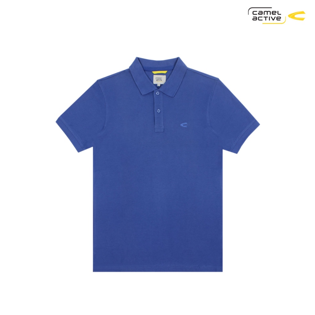camel active Men's Blue Jay Combed Cotton Polo Shirt