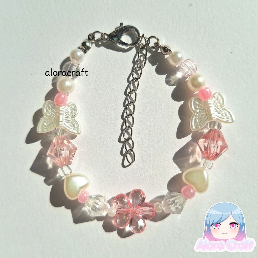 Gelang Manik Pink || Gelang manik-manik aesthetic || Beads Bracelets