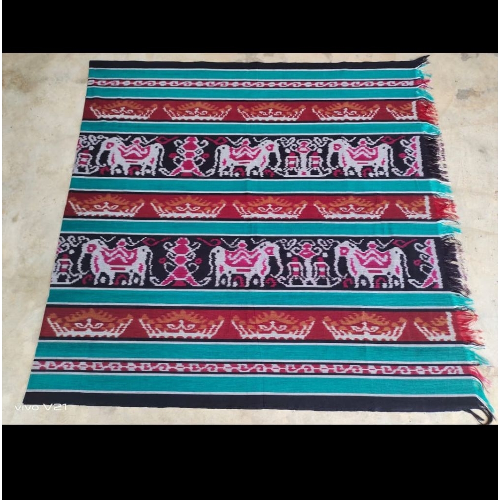 KAIN TENUN BLANKET TRADISIONAL TROSO JEPARA MOTIF GAJAH LAMPUNG, KAIN TENUN ETNIK NUSANTARA, KAIN TE