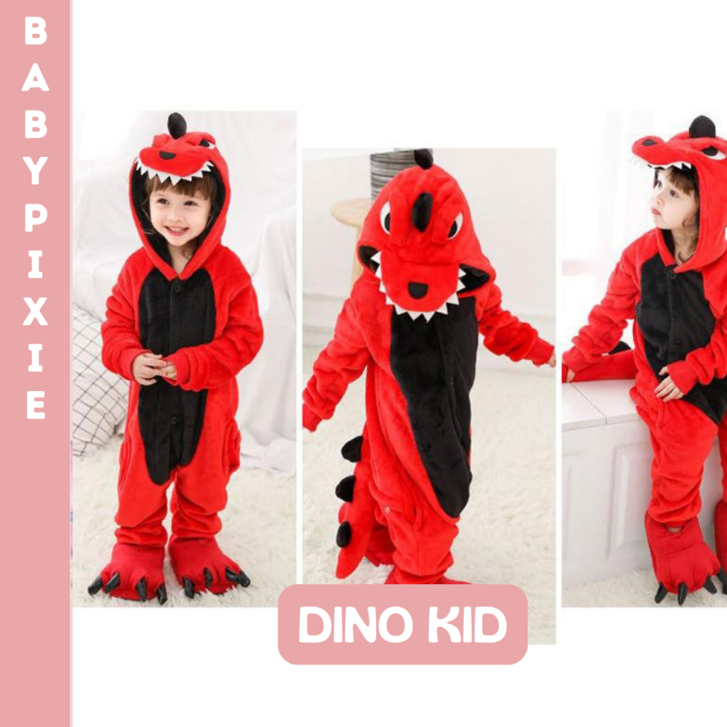 Baju Tidur Onesie Kostum Dinosaurus Anak Laki-laki  Piyama Costum Dinosaurus Bayi Perempuan