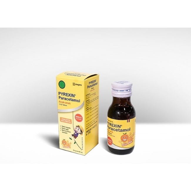pyrexin paracetamol syrup 60 ml untuk anak anak 1-12 tahun