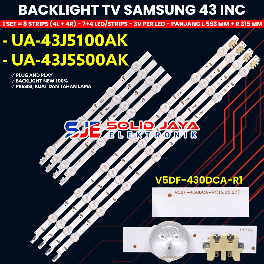 BACKLIGHT TV LED SAMSUNG 43 INCH 43J5100 43J5500 UA43J5100 UA43J5500 11K UA-43J5100 UA-43J5500 43J
