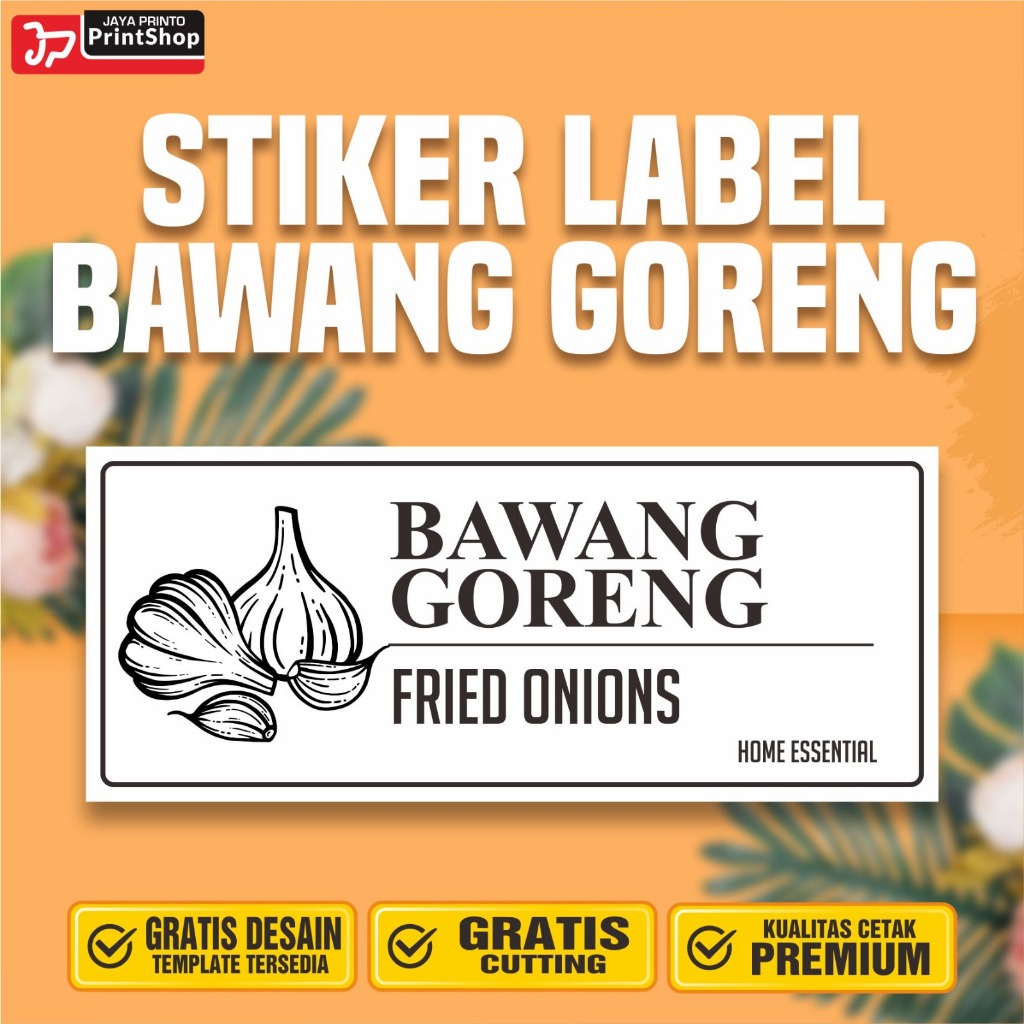 Stiker Label Bumbu Dapur Bawang Goreng Ready Tahan Air_STICKER