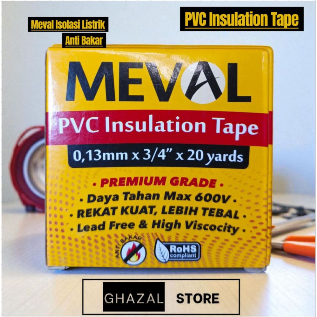 Meval Solasi Listrik (Anti-bakar)/ PVC Insulation Tape