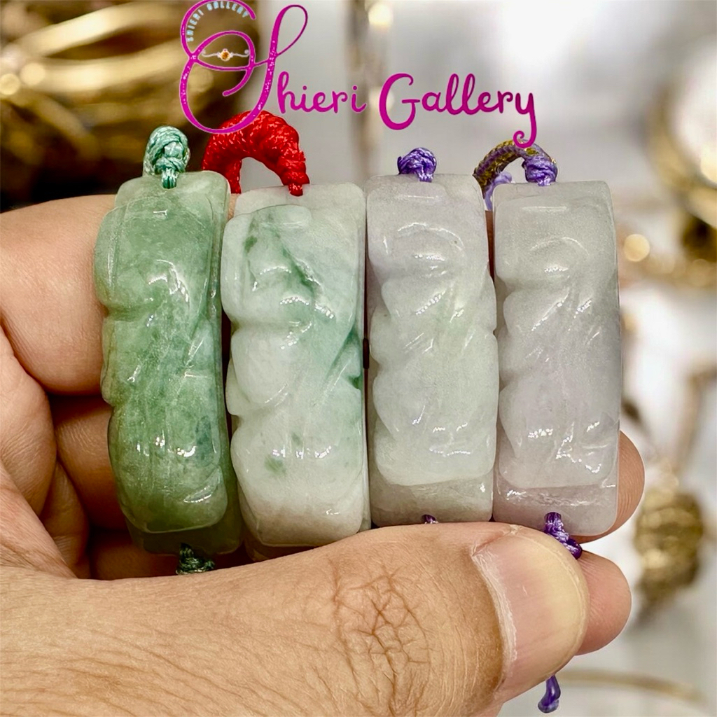 Gelang Giok Half Bangle Ukir Ruyi / Gelang Giok Tali Serut / Gelang Giok Burma Asli / Gelang Giok As