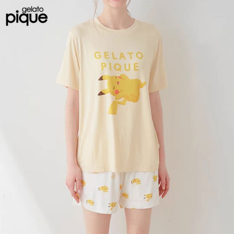 Gelato Pique Piyama Wanita/Setelan Pendek Gelato Pique x Pokémon Sleep Kaos dan Celana Pendek Cool T