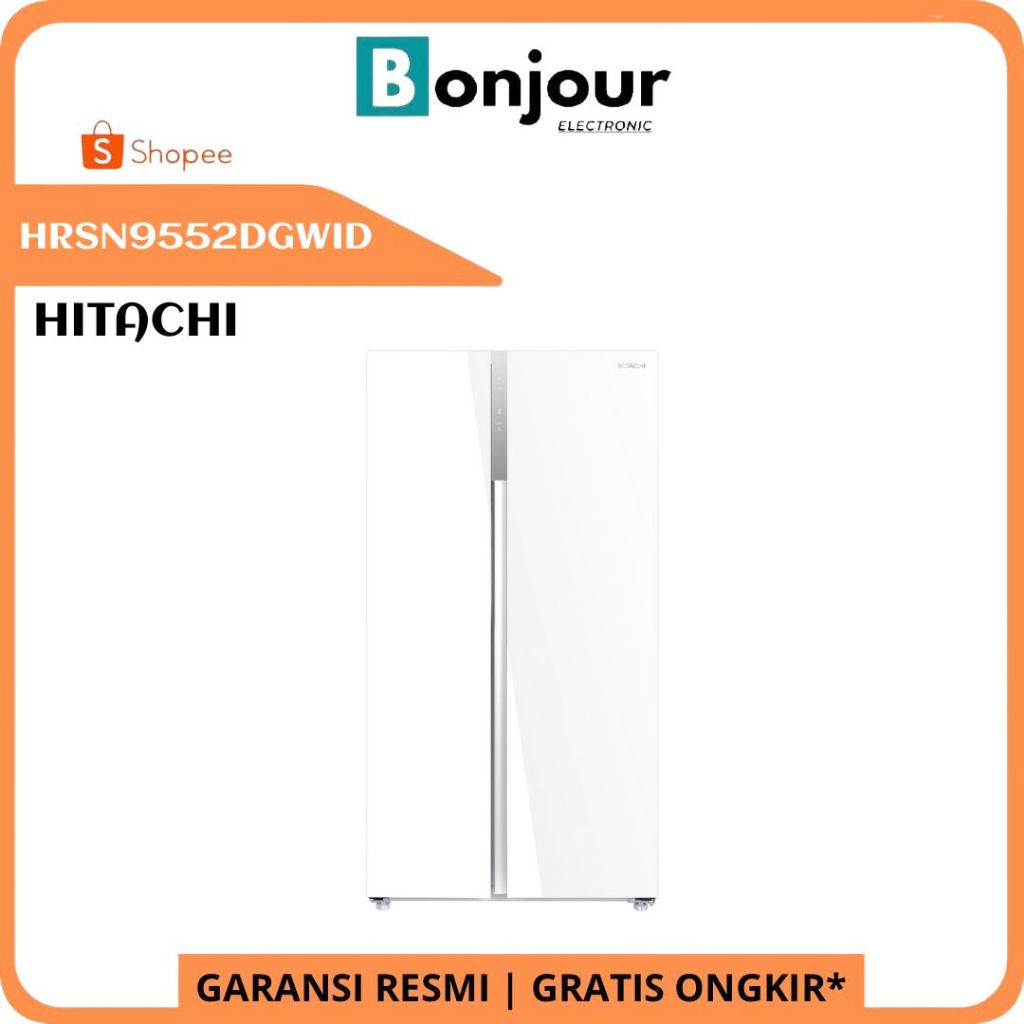 Kulkas Side by Side Hitachi HRSN9552DGWID Matte Glass White Kulkas Hitachi Inverter HRSN95 - Matte G