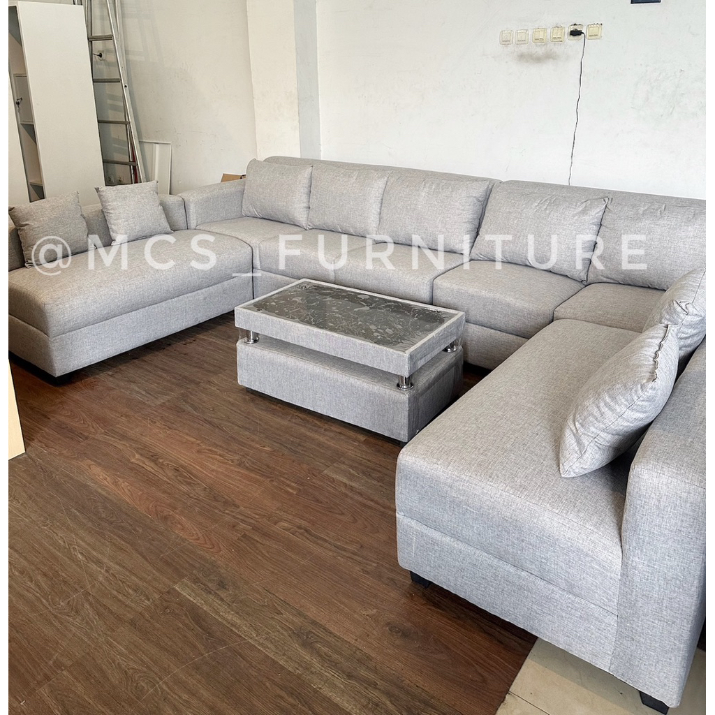 Sofa Kursi Santai (Bisa Custom warna) L U Jumbo Mebel Furniture Semarang