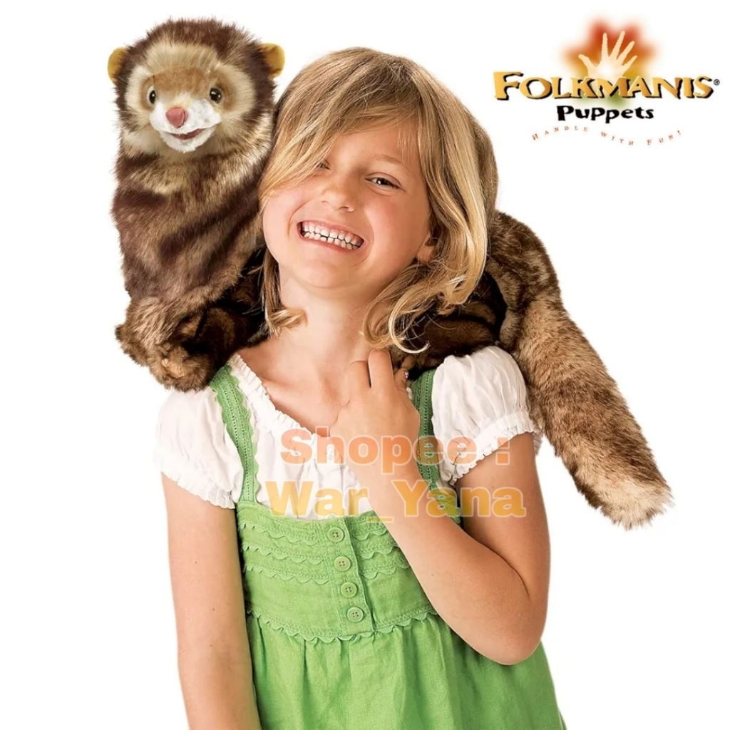 Boneka Tangan Musang Ferret lmpt Inggris 0ri FOLKMANIS Animal Hand Puppets Soft Toys Plush Stuff Toy