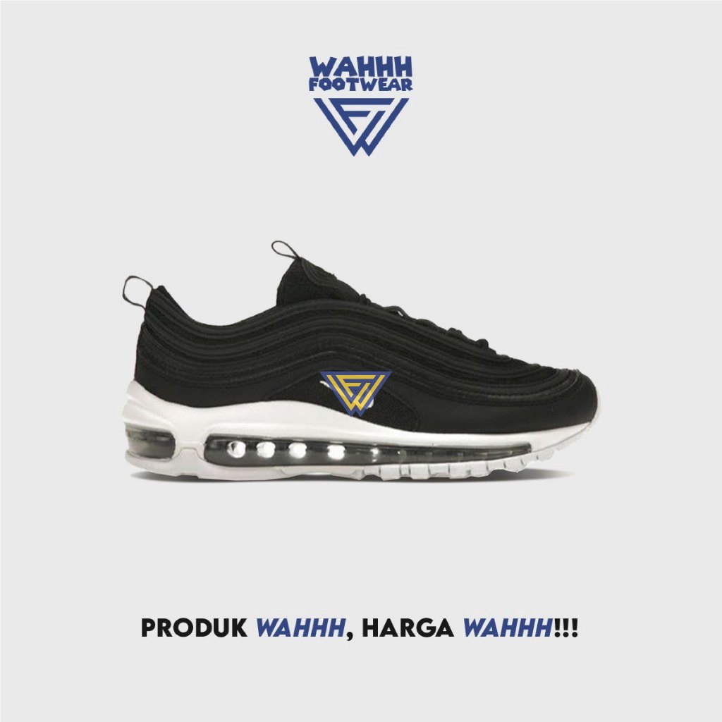 Sepatu NK Air Max 97 - Black White Original