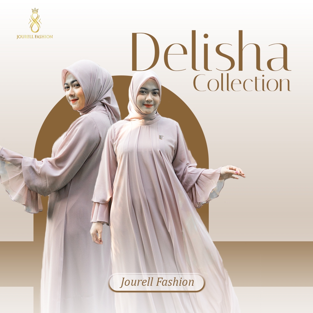 Gamis Dewasa - Gamis Syari - Delisha Dress Maxi Ceruty Babydoll Premium By Jourell Fashion