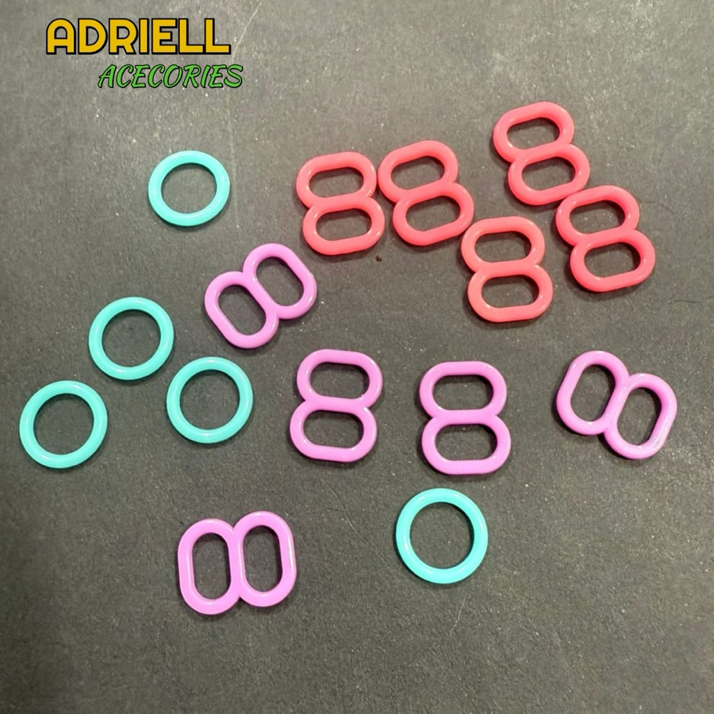 ( 1000 PCS ) Gesper Ring BH Plastik Warna Warni