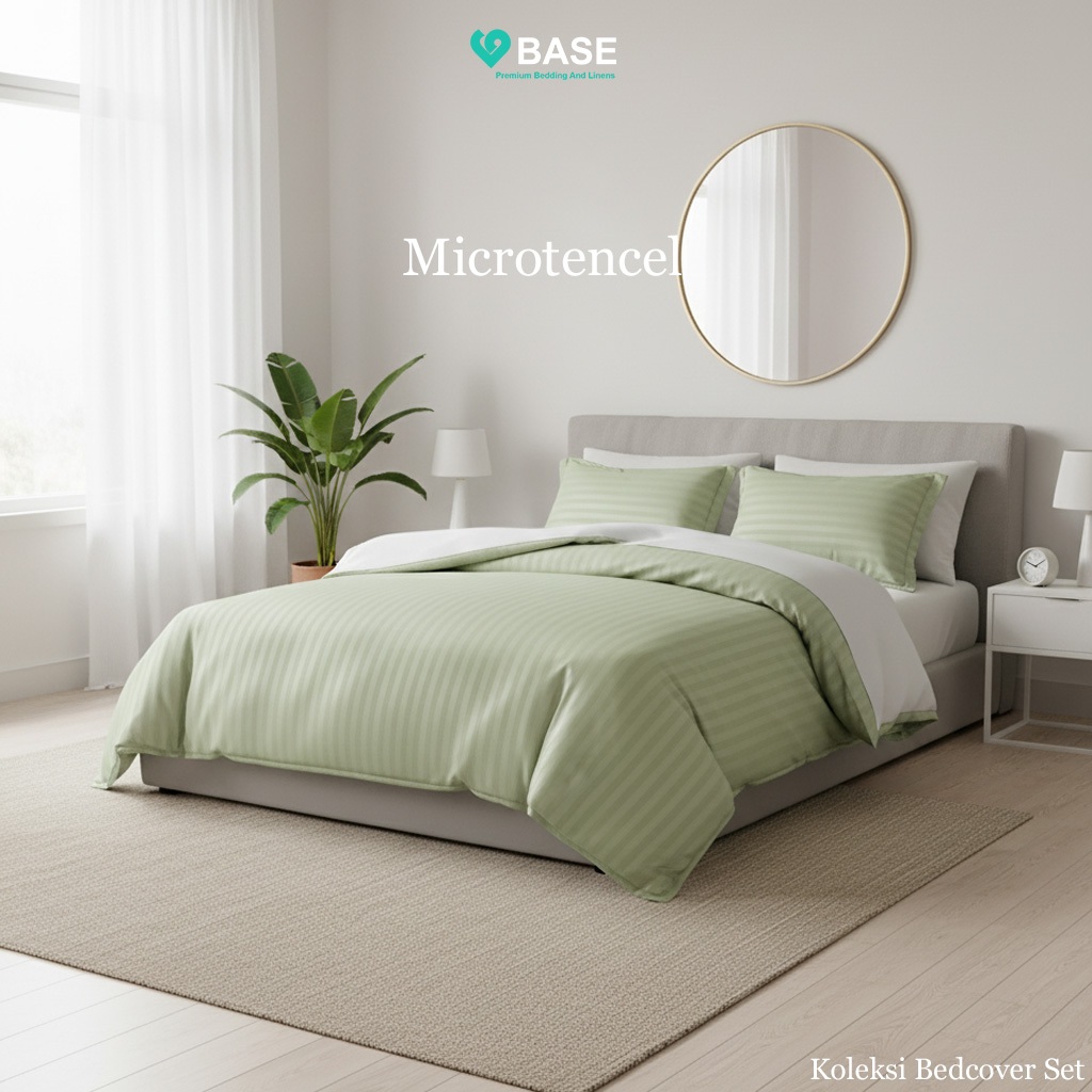 Bedcover Set Microtencel 90x200 - BASE Nature Micro Silk Salur Single