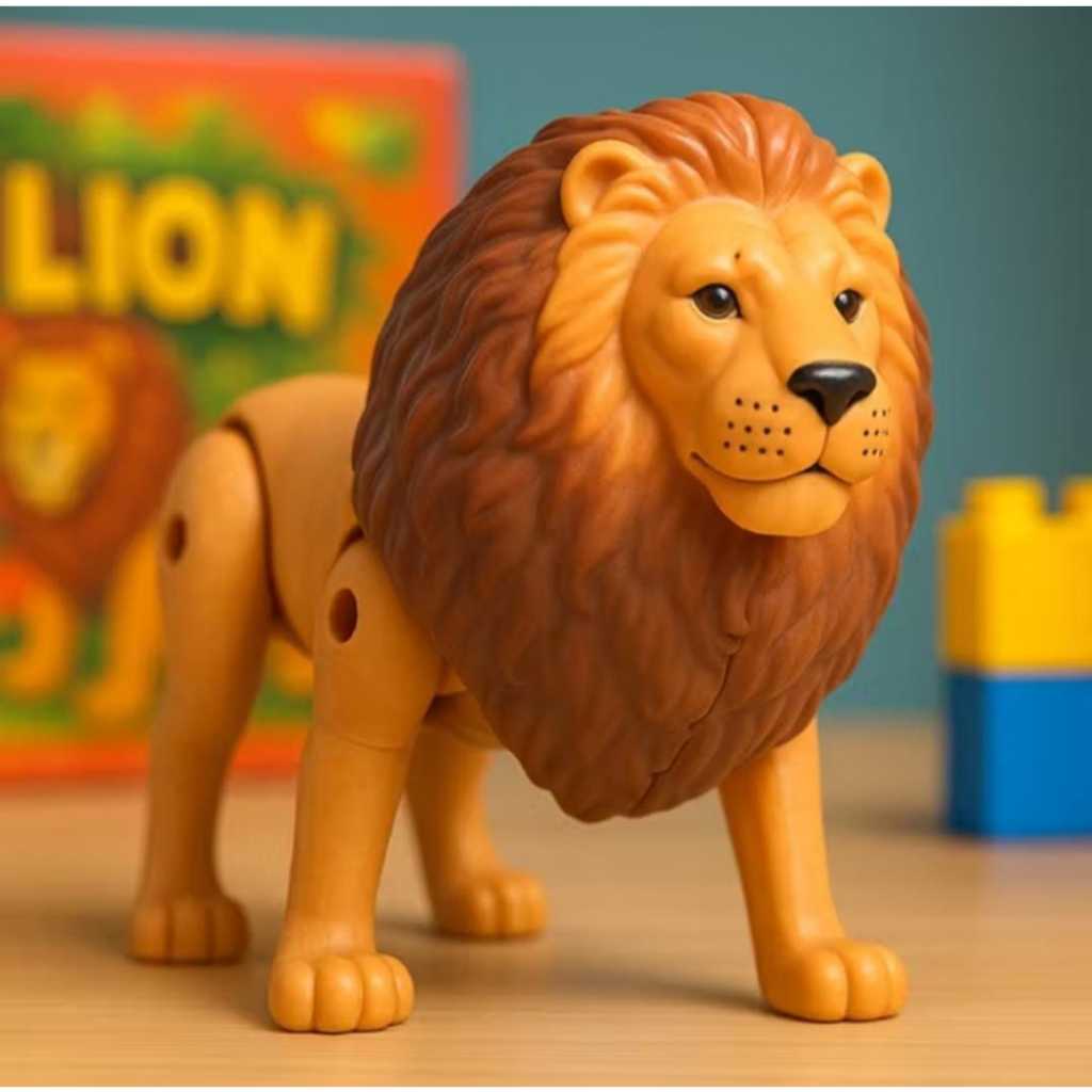 Lion BO mainan edukasi anak singa berjalan bersuara forest lion mainan singa