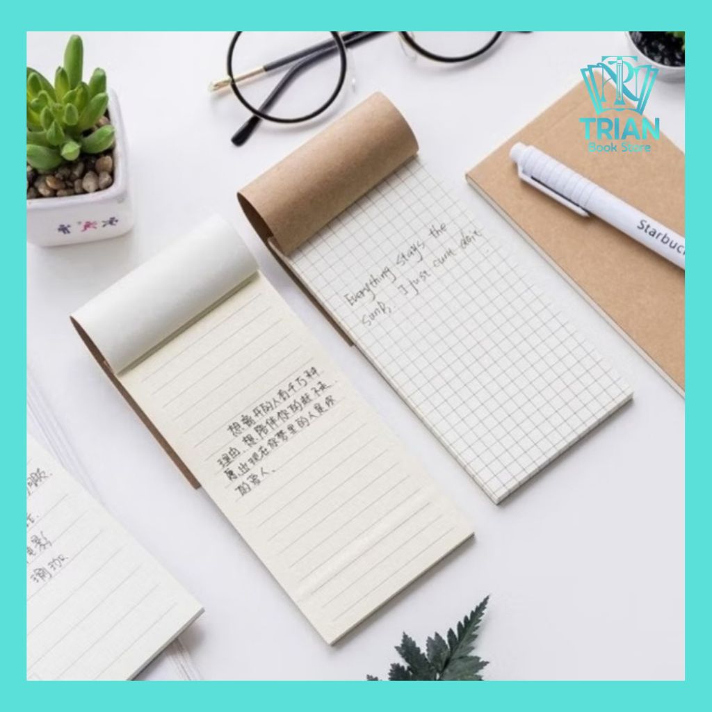 MEMO TO DO LIST 50LEMBAR NOTEBOOK CATATAN KECIL POLOS GARIS KOTAK GRID NOTE BOOK MINI JOURNALING