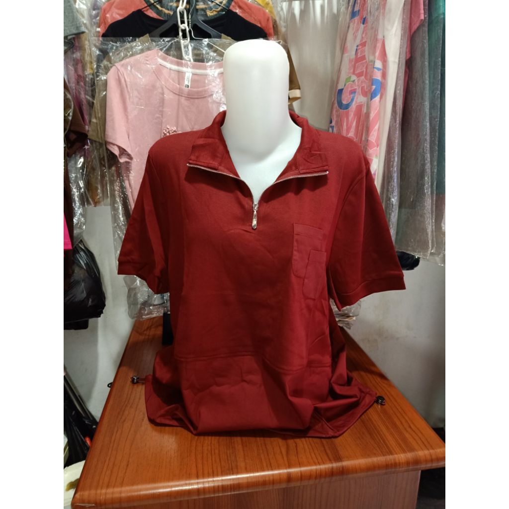 Kaos Wanita Kerah Premium Katun Cargo