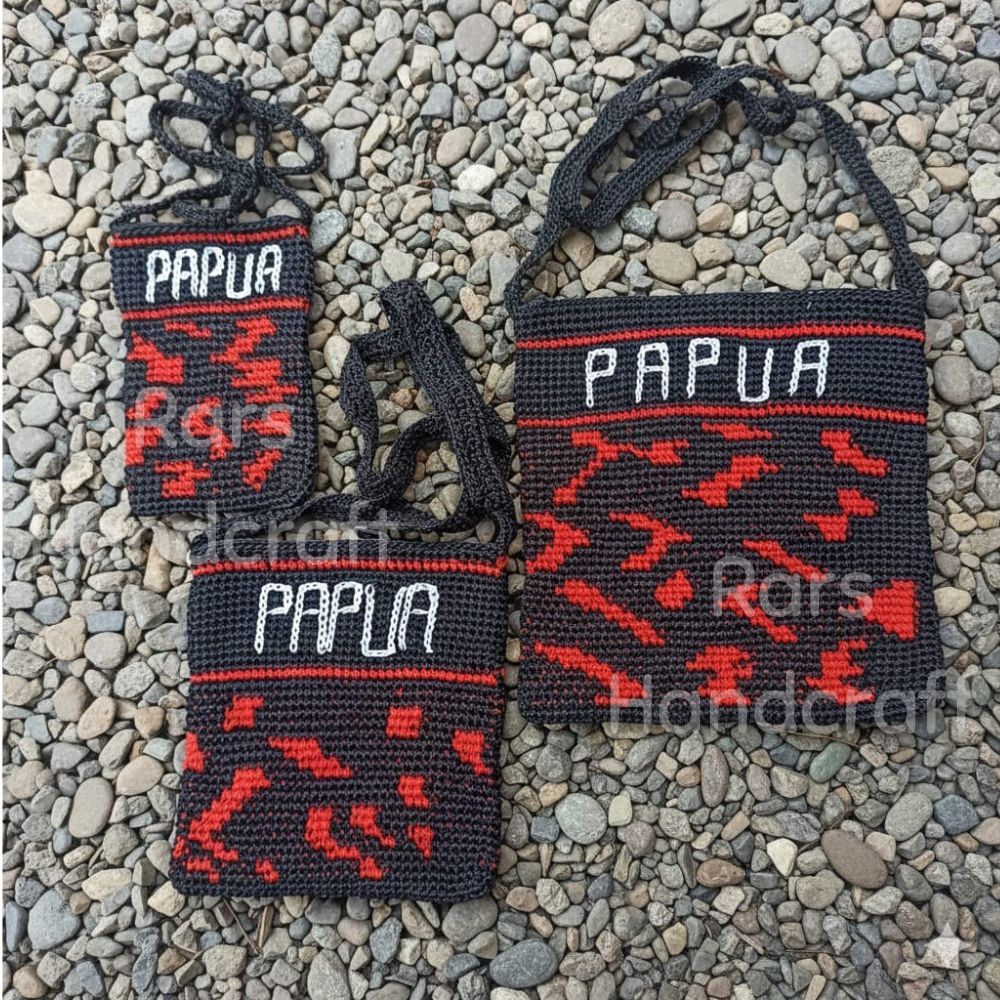 Tas Papua , tas rajut , noken Papua, Tas selempang, Tas selempang papua, Tas untuk oleh oleh, Tas un