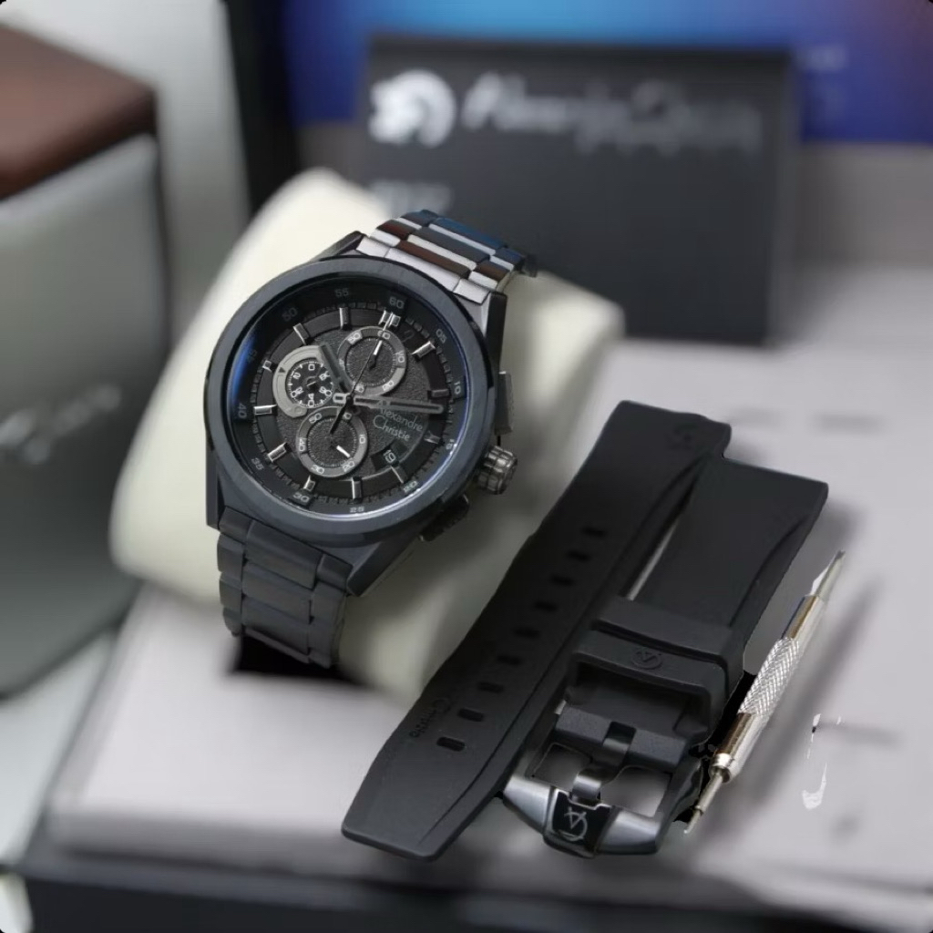 JAM TANGAN PRIA ALEXANDRE CHRISTIE AC6654 / AC 6654 FREE TALI RUBBER ORIGINAL GARANSI RESMI 1 TAHUN