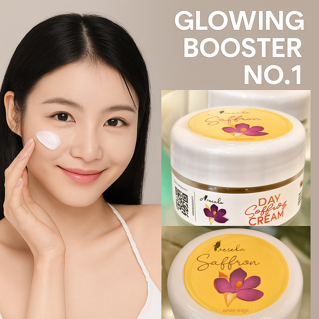CREAM SAFFRON GLOWING BOOSTER AMPUH NIACINAMIDE BPOM 100% ORIGINAL