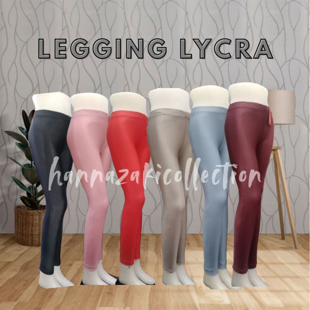 Legging Kilap Olahraga Lycra Wanita Dewasa High Waist Tebal