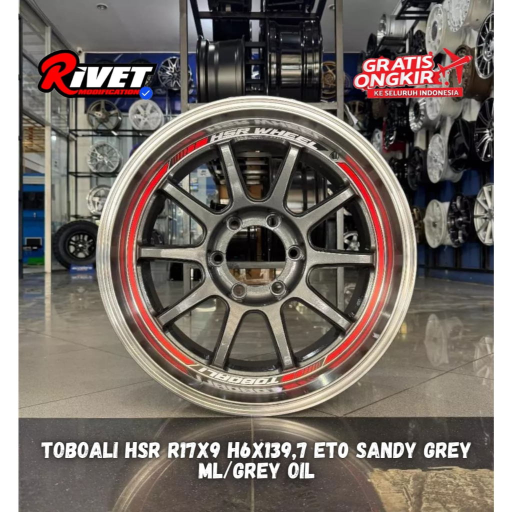 PELEK HSR TOBOALI RING 17 PCD 6X139,7 GREY POLISH UNTUK TRITON DMAX HILUX DLL VELG RING 17