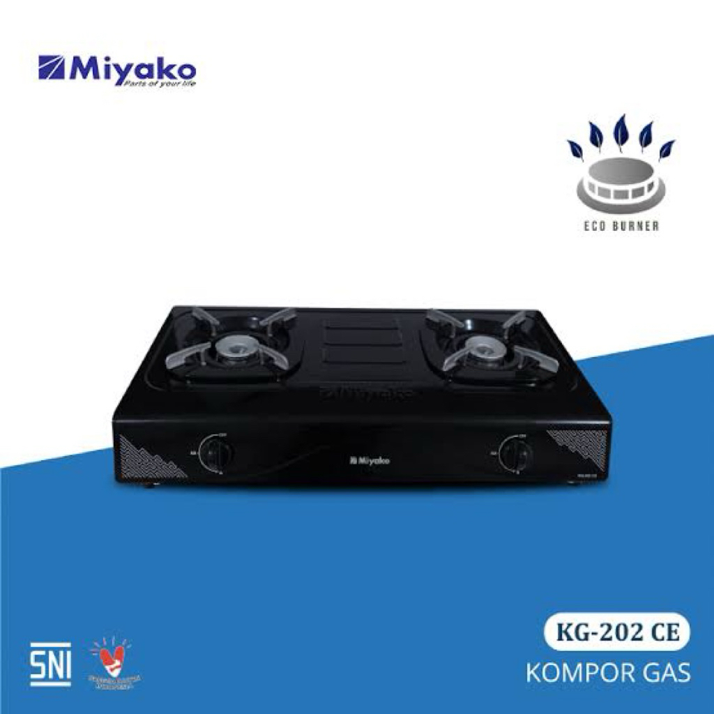 KOMPOR MIYAKO 2 Tungku HITAM tipe KG 202Ce & Kg 202SE