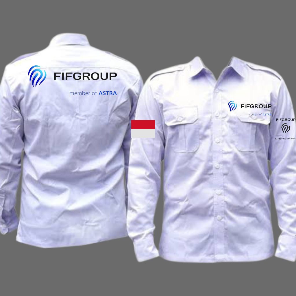 kemeja fif finance baju pdh fif group putih panjang