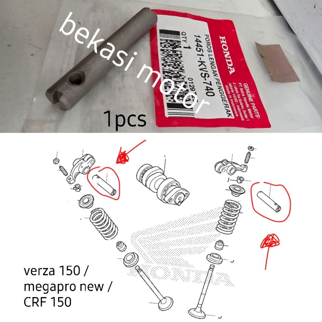 14451-KVS-740 1pcs as pelatuk honda CRF 150 / verza / new megapro monoshock original