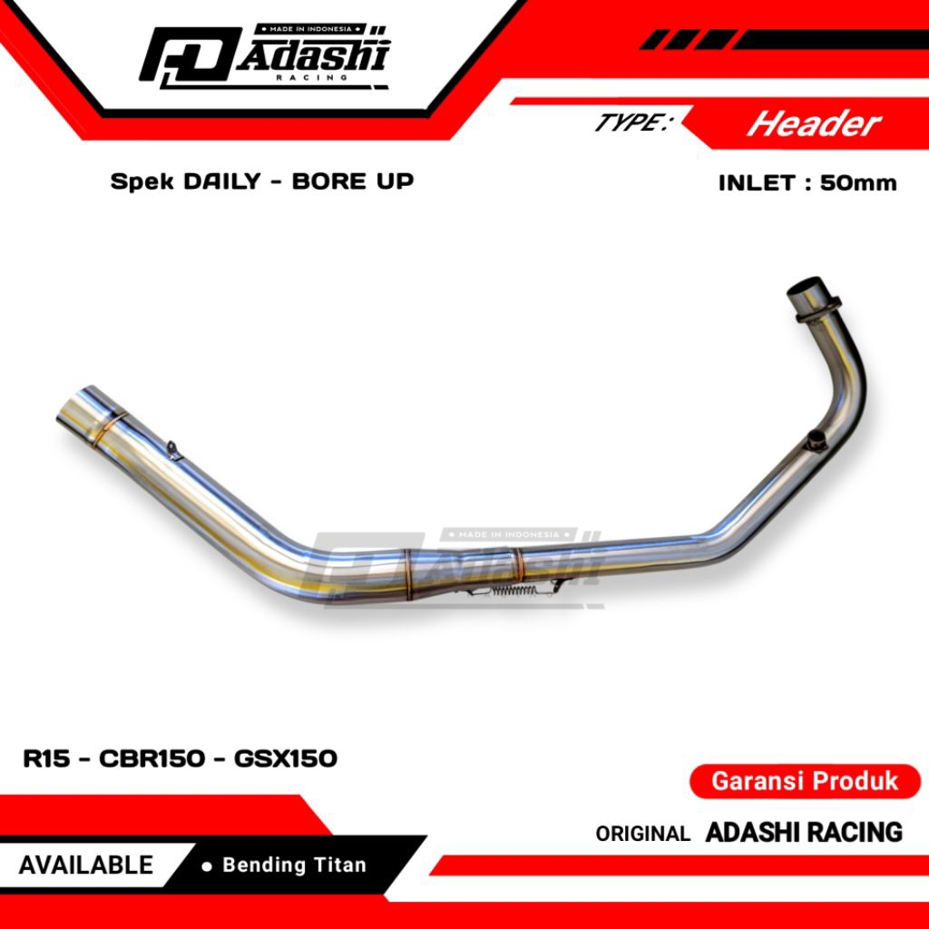 Adashi Racing Header Leheran Full Bending CBR150R R15 GSX150