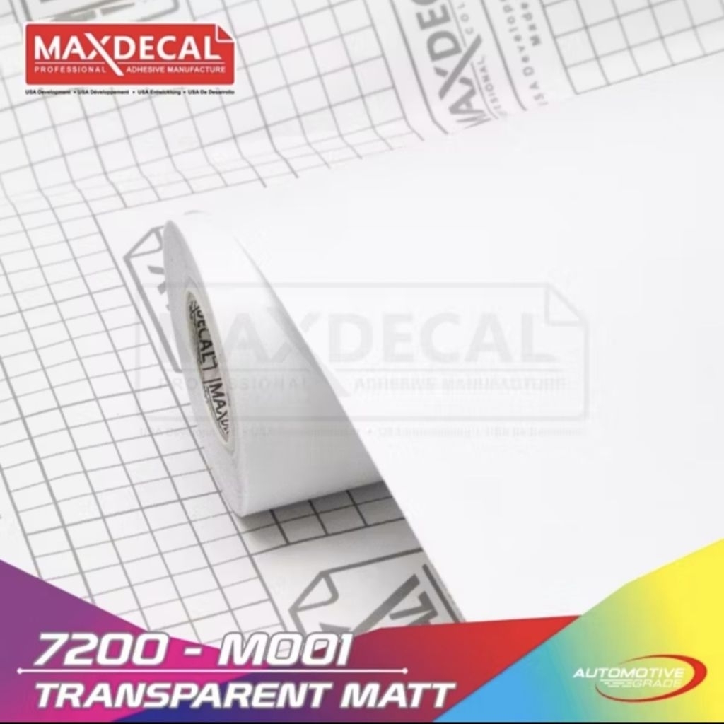 stiker skotlet motor maxdecal putih transprant matt/doff harga pemeter