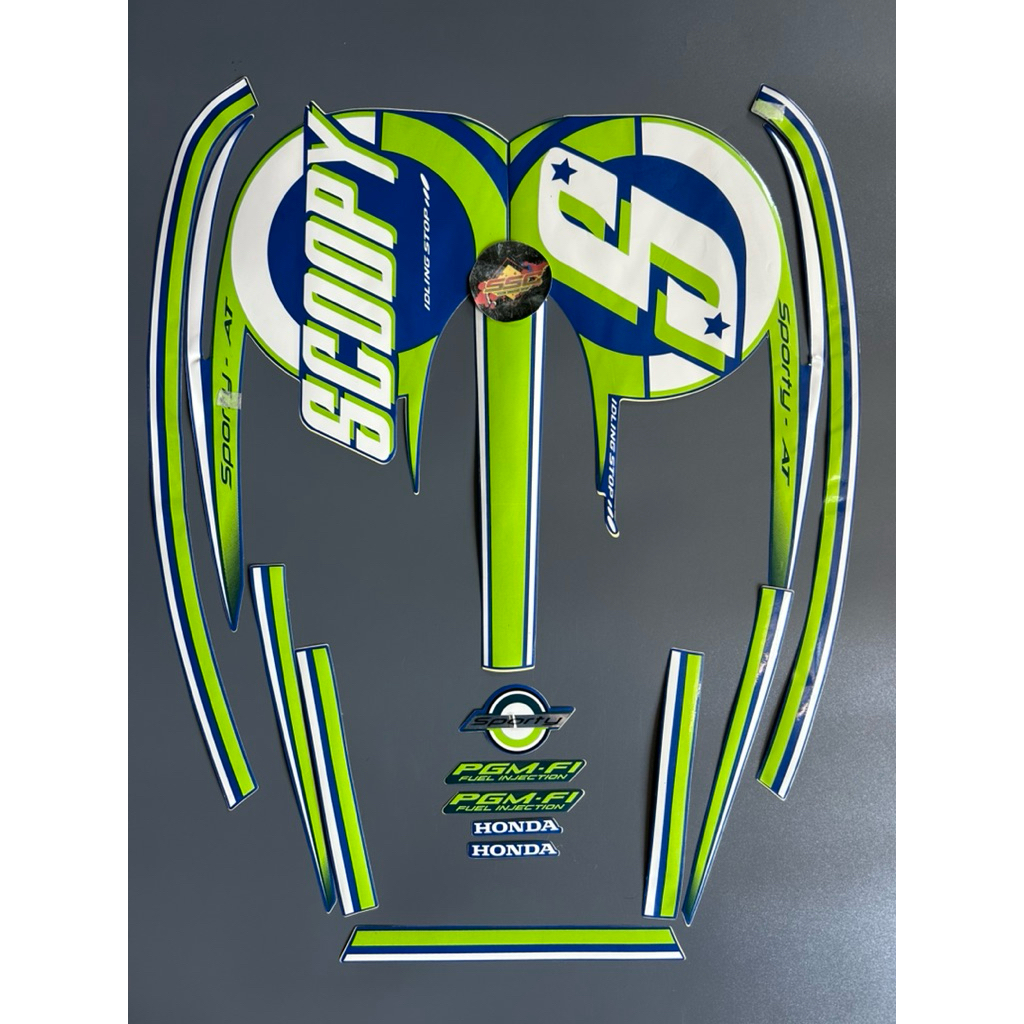 STRIPING STIKER SCOOPY SPORTY 2015 2016 BIRU GRADE ORI