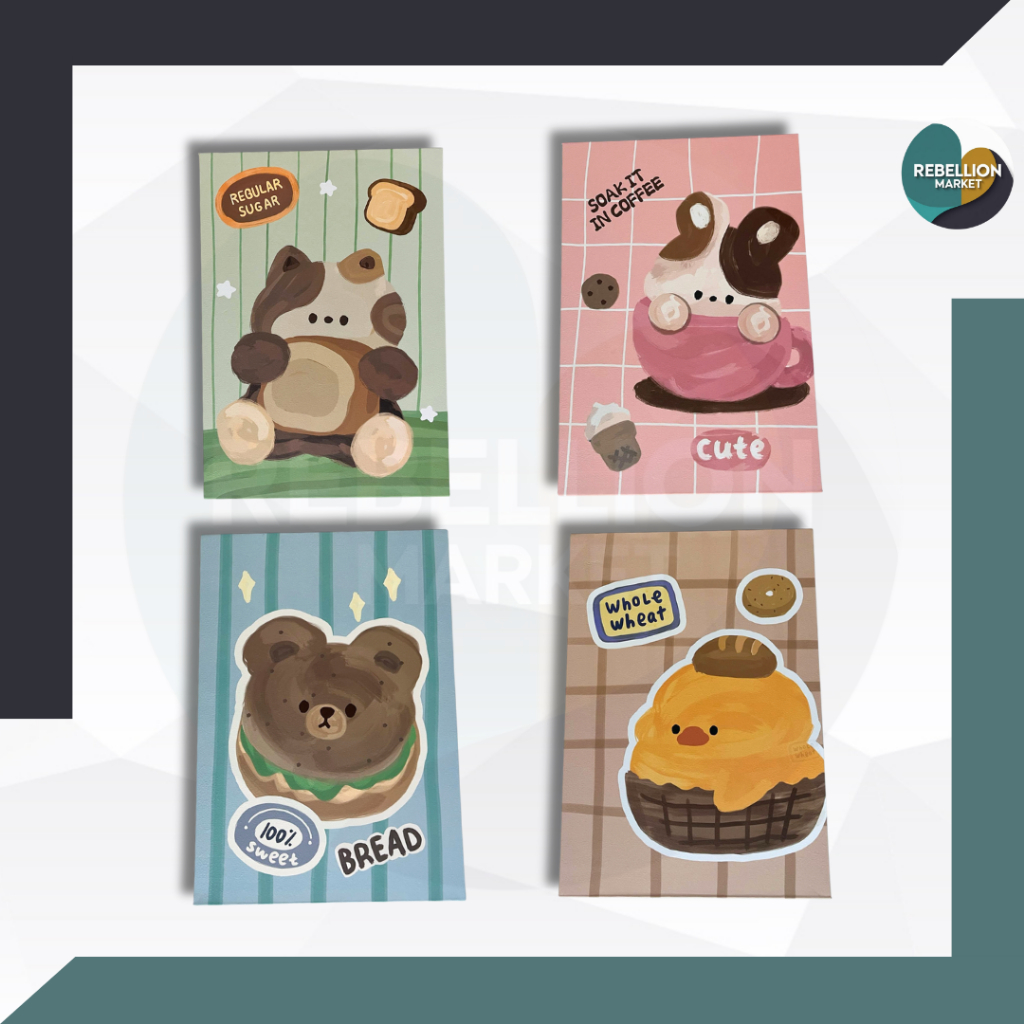 Cermin Meja Lipat Desain Panda Lucu | Standing Mirror Portable Karakter Imut