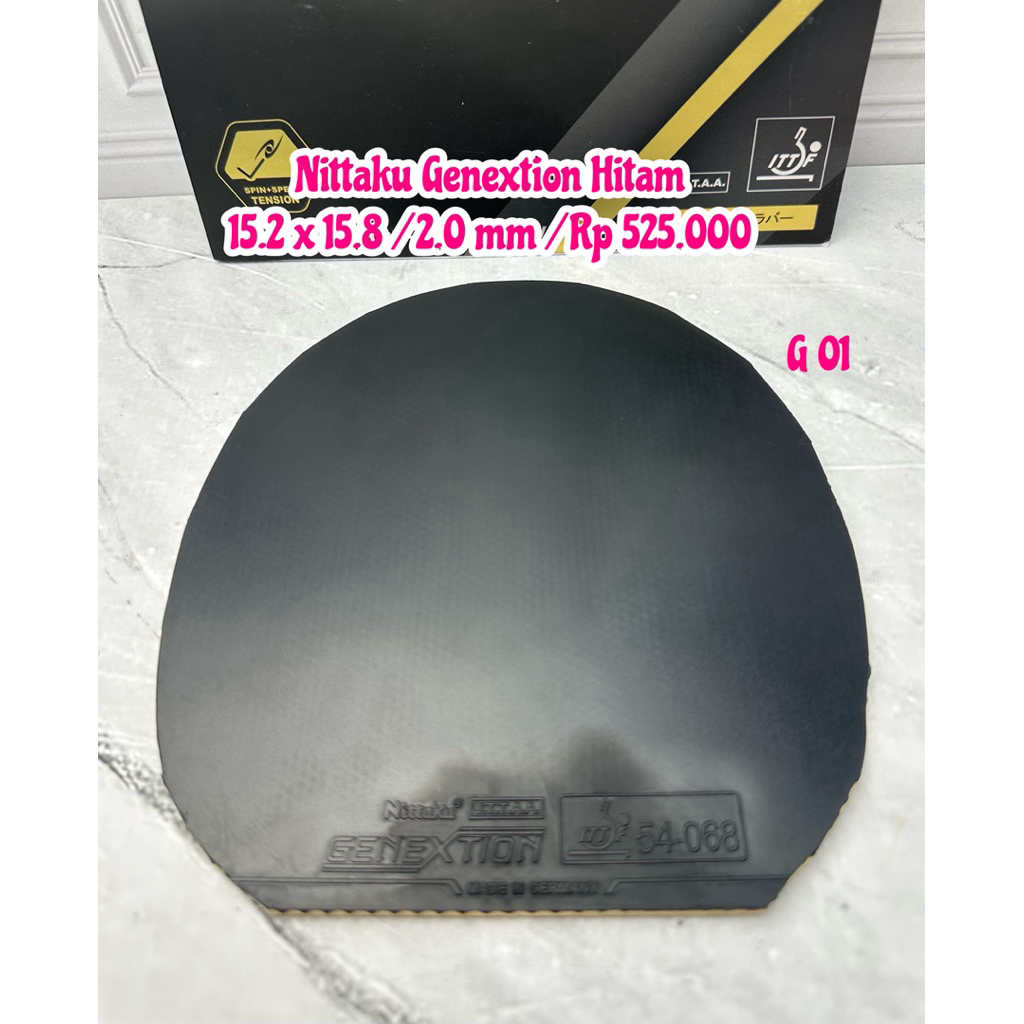 SECOND KARET PINGPONG TENIS MEJA NITTAKU GENEXTION HITAM ORIGINAL