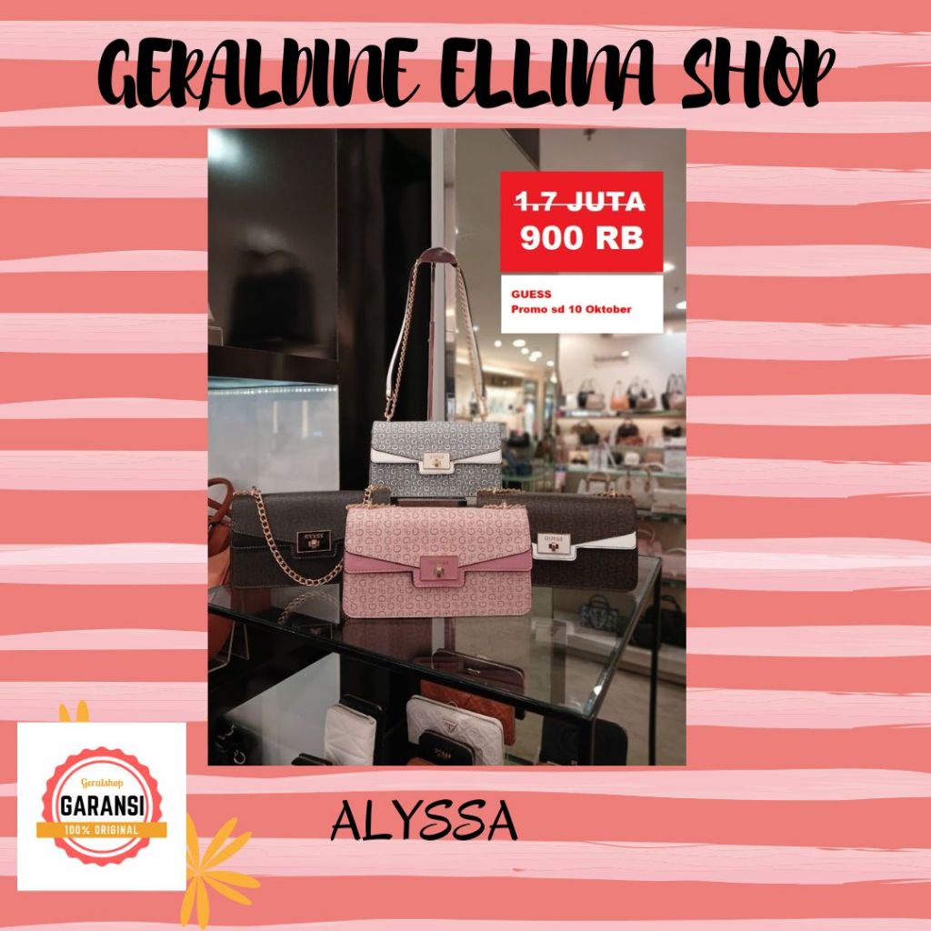 Tas Guess wanita shoulder bag ALYSSA  ORIGINAL 100% sale