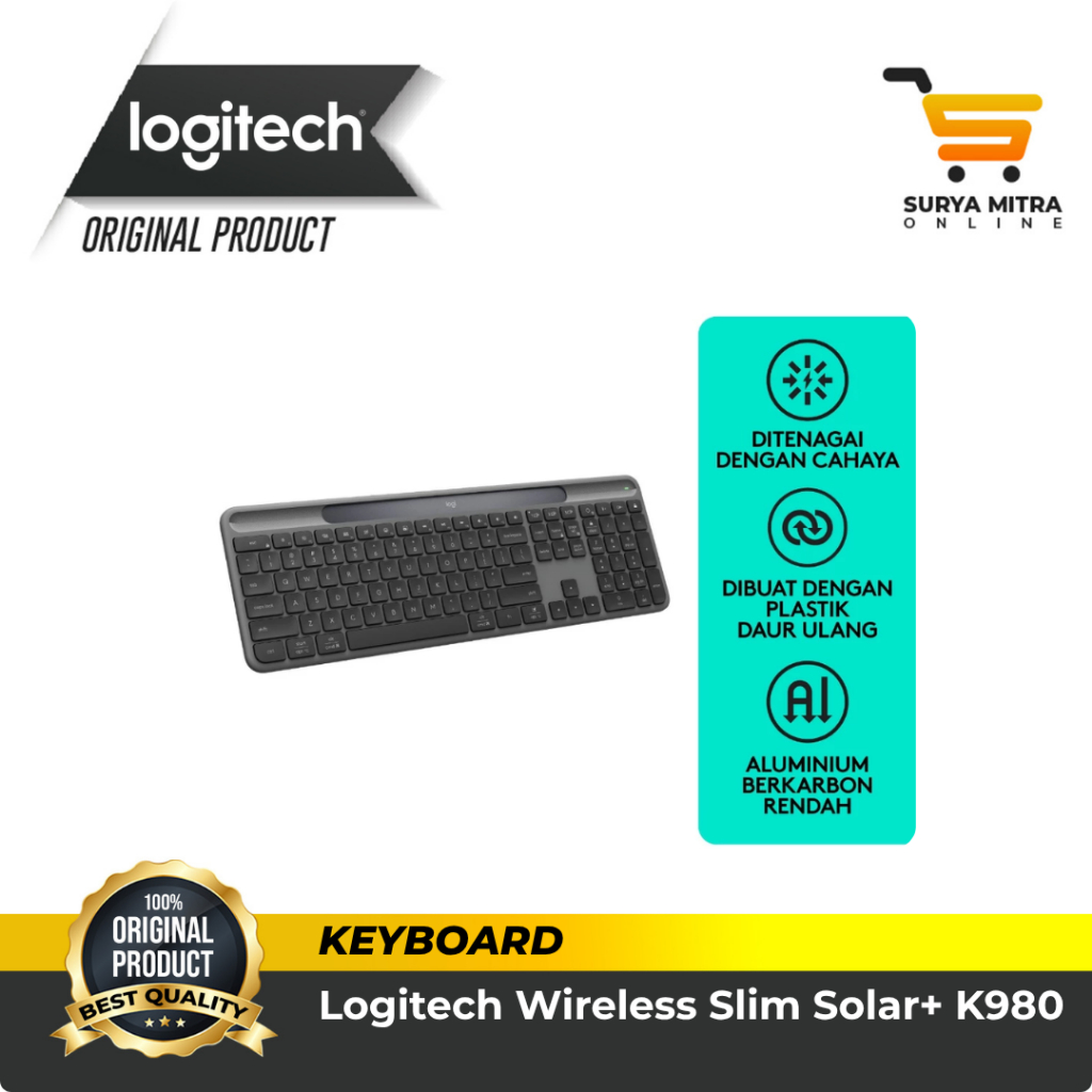 Keyboard Logitech Wireless Slim Solar+ K980