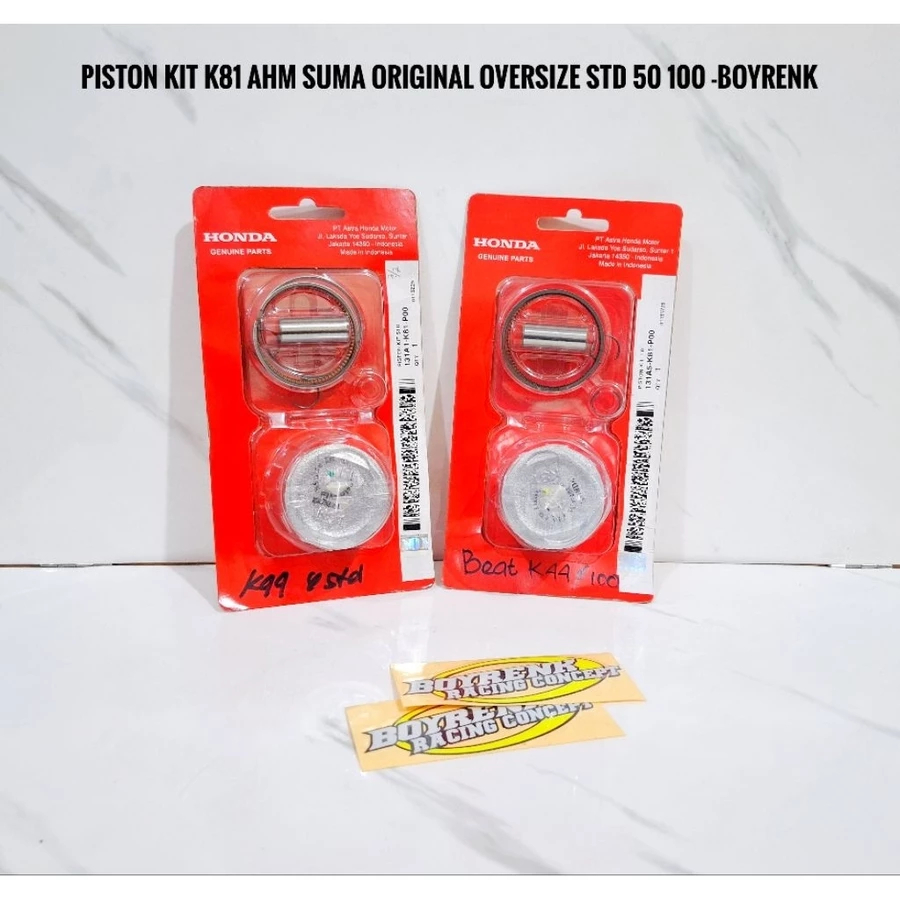 PISTON KIT SEHER SET ORIGINAL AHM ORI HONDA KODE K81 BEAT POP | BEAT ESP K44 | BEAT STREET UKURAN ST