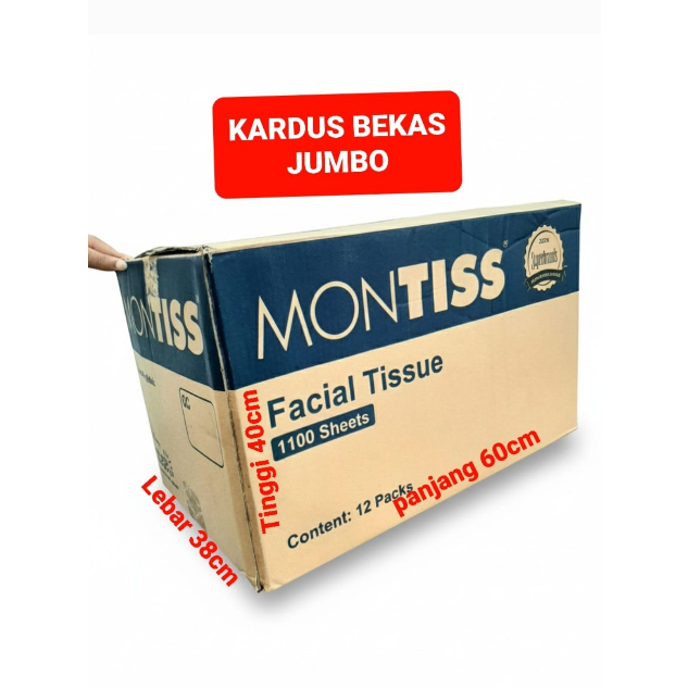 Dus bekas ukuran ( JUMBO ) Dus Montiss uk. 38x40x60 jual kardus