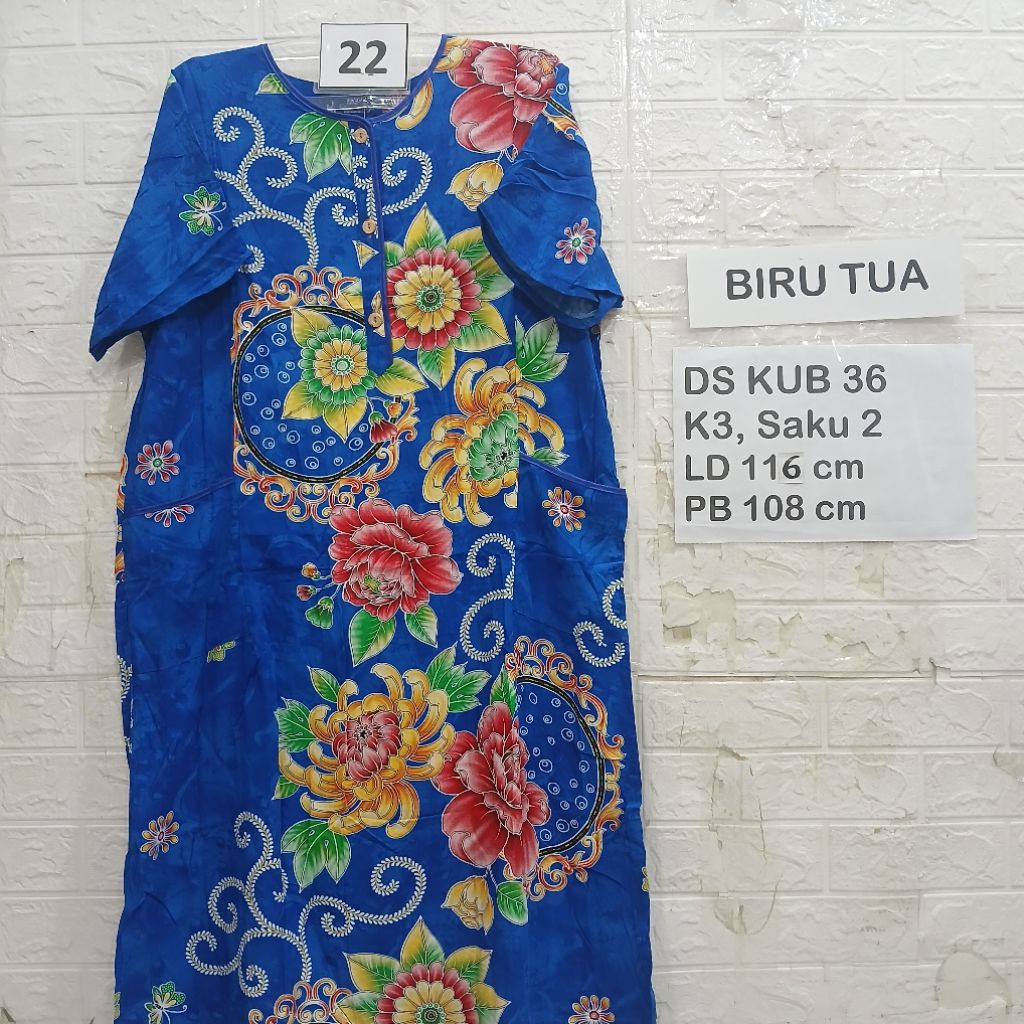 DS KUB 36 Daster batik Kencana ungu asli Label Biru BUSUI