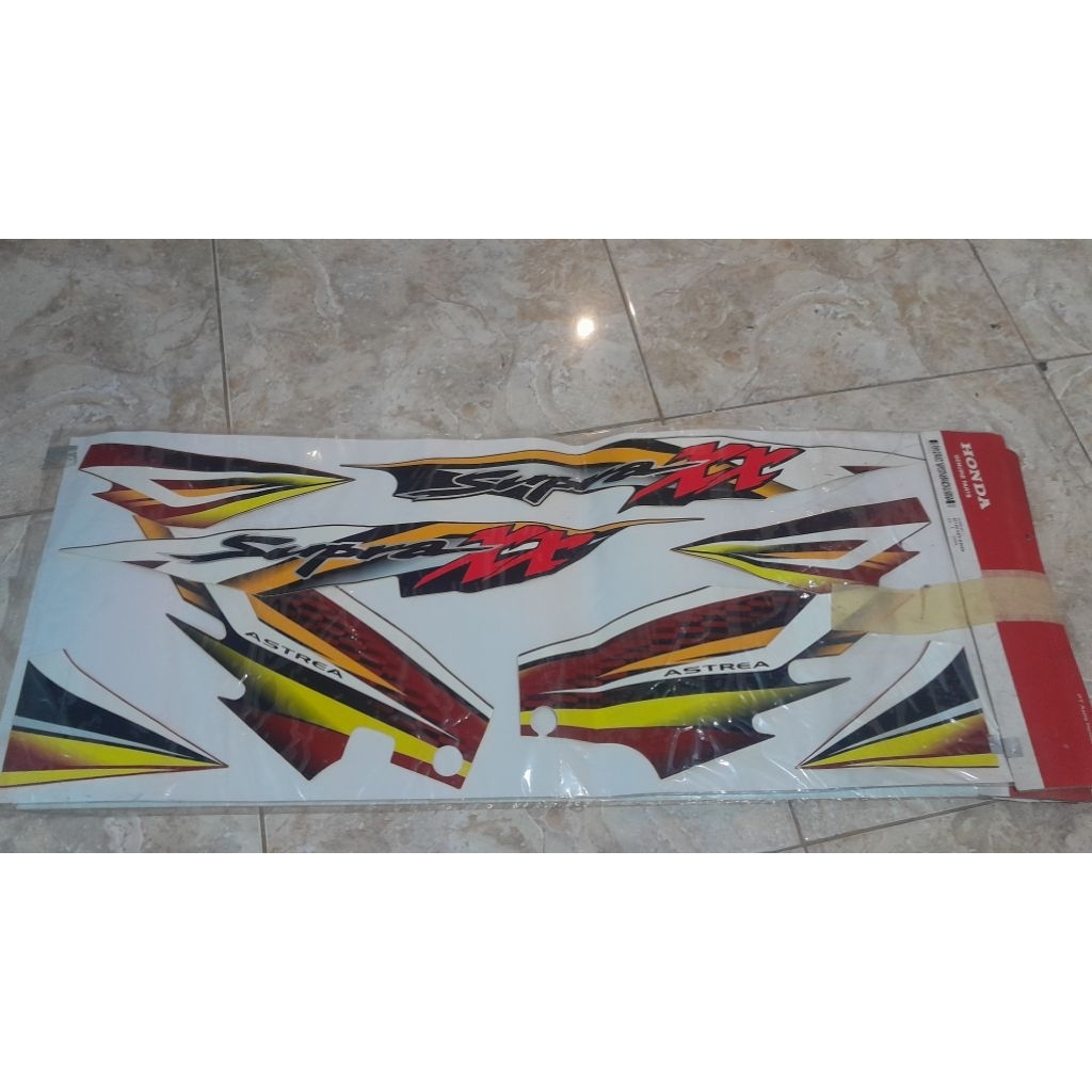 striping supraXX original AHM merah hitam