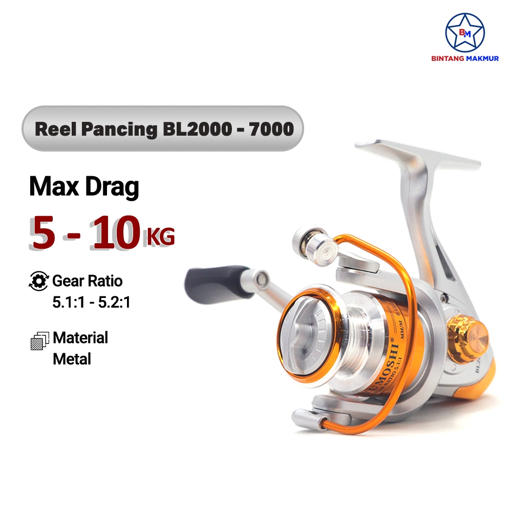 BL7000 Fishing Reel Pancingan Ikan Laut Danau Rod Reel Max Drag 10KG