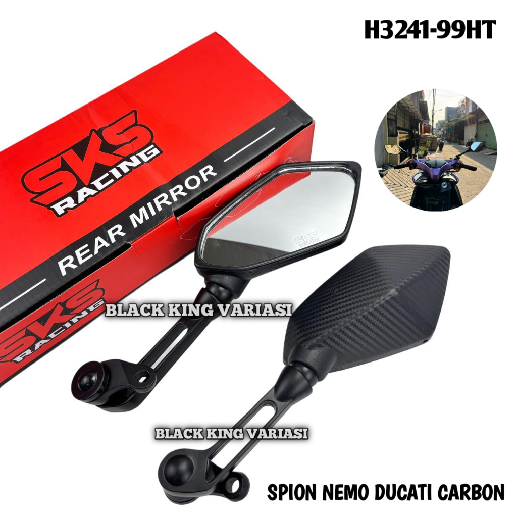 Spion Ducati Vario Carbon Spion Nemo Ducati Vario Universal Spion Nmax Aerox PCX Beat Mio Scoopy Vix